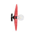 GloboStar® COLOMBO 02281 Boho Φωτιστικό Τοίχου - Απλίκα Μονόφωτο 1 x E27 AC 220-240V IP20 - Φ40 x Υ9cm - Κόκκινη Φυσική Ράφια Άχυρο Πλέγμα - ledmania.gr