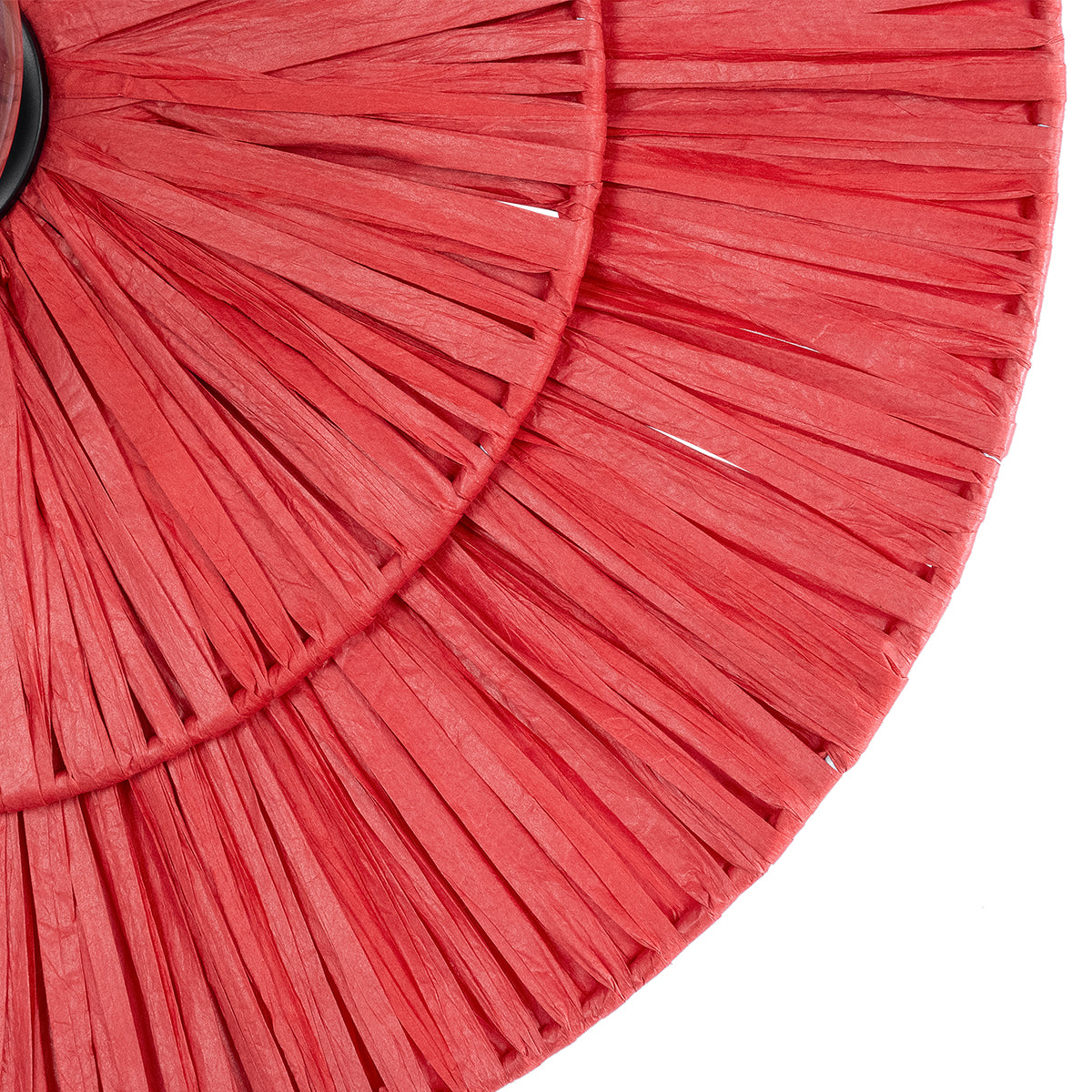 GloboStar® COLOMBO 02282 Boho Φωτιστικό Τοίχου - Απλίκα Μονόφωτο 1 x E27 AC 220-240V IP20 - Φ40 x Υ9cm - Κόκκινη Φυσική Ράφια Άχυρο Πλέγμα - ledmania.gr