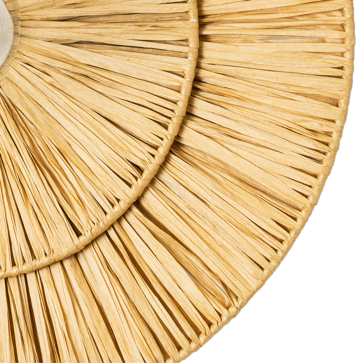 GloboStar® COLOMBO 02284 Boho Φωτιστικό Τοίχου - Απλίκα Μονόφωτο 1 x E27 AC 220-240V IP20 - Φ40 x Υ9cm - Μπεζ Καφέ Φυσική Ράφια Άχυρο Πλέγμα - ledmania.gr