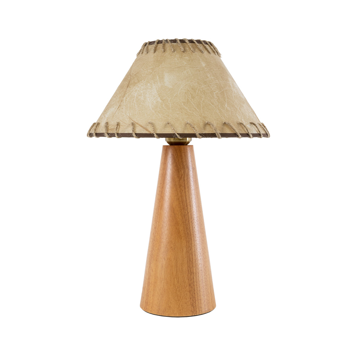 GloboStar® MASPALOMAS 02291 Boho Επιτραπέζιο Φωτιστικό Μονόφωτο 1 x E27 AC220-240V IP20 - Φ30 x Υ45cm - Μπεζ Ξύλινο Καμπάνα - ledmania.gr