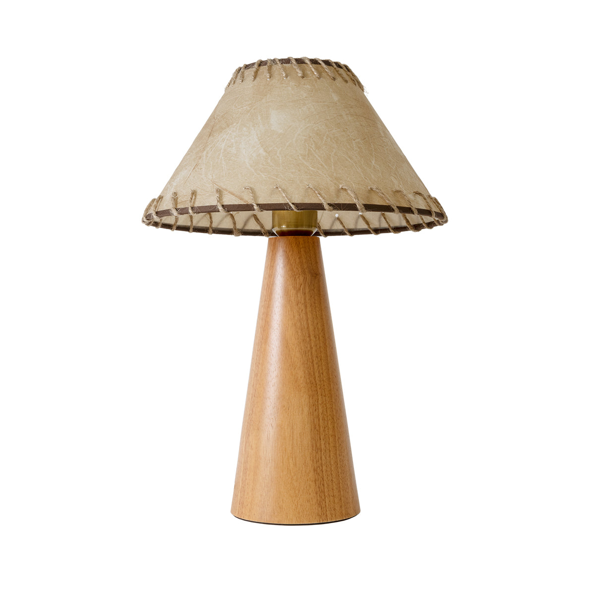 GloboStar® MASPALOMAS 02291 Boho Επιτραπέζιο Φωτιστικό Μονόφωτο 1 x E27 AC220-240V IP20 - Φ30 x Υ45cm - Μπεζ Ξύλινο Καμπάνα - ledmania.gr