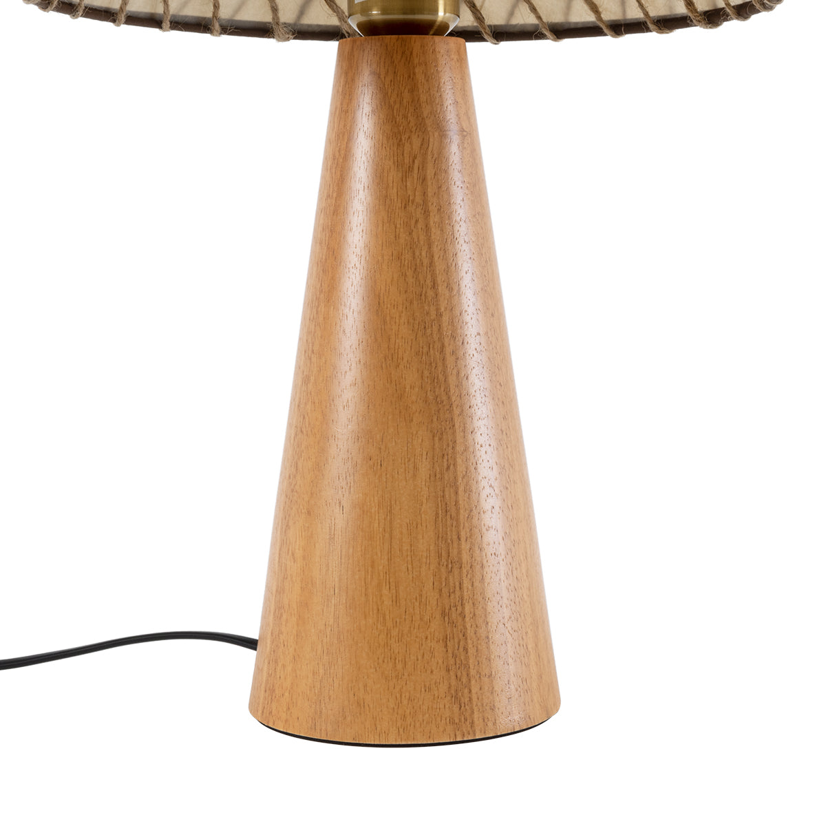 GloboStar® MASPALOMAS 02291 Boho Επιτραπέζιο Φωτιστικό Μονόφωτο 1 x E27 AC220-240V IP20 - Φ30 x Υ45cm - Μπεζ Ξύλινο Καμπάνα - ledmania.gr