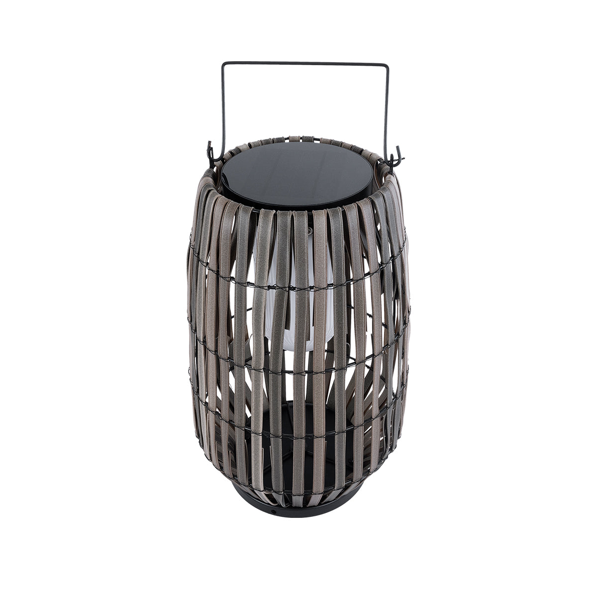 GloboStar® NETLEY 02306 Boho Αυτόνομο Ηλιακό Κρεμαστό/Επιτραπέζιο Φωτιστικό Φαναράκι LED SMD 5W 200lm - Φ30 x Υ50cm - με Ενσωματωμένη Μπαταρία 600mAh - Φωτοβολταϊκό Πάνελ και Αισθητήρα Ημέρας-Νύχτας με Ασύρματο Χειριστήριο IR Γκρι Μπαμπού Αδιάβροχο IP6... - ledmania.gr