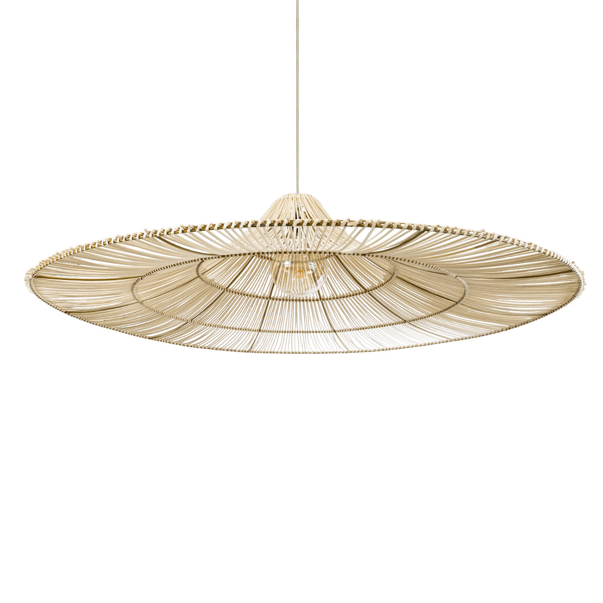 GLOBOSTAR® PALERMO 02311 Boho Κρεμαστό Φωτιστικό Οροφής με Ντουί 1 x E27 AC 220-240V IP20 - Μπεζ - Μ160 x Π160 x Υ45cm