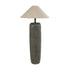 GloboStar® OLIANA 02315 Boho Επιδαπέδιο Φωτιστικό Μονόφωτο 1 x E27 IP20 Γκρι Κεραμικό με Μπεζ Ύφασμα - Μ55 x Π55 x Υ110cm - ledmania.gr