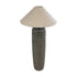 GloboStar® OLIANA 02315 Boho Επιδαπέδιο Φωτιστικό Μονόφωτο 1 x E27 IP20 Γκρι Κεραμικό με Μπεζ Ύφασμα - Μ55 x Π55 x Υ110cm - ledmania.gr