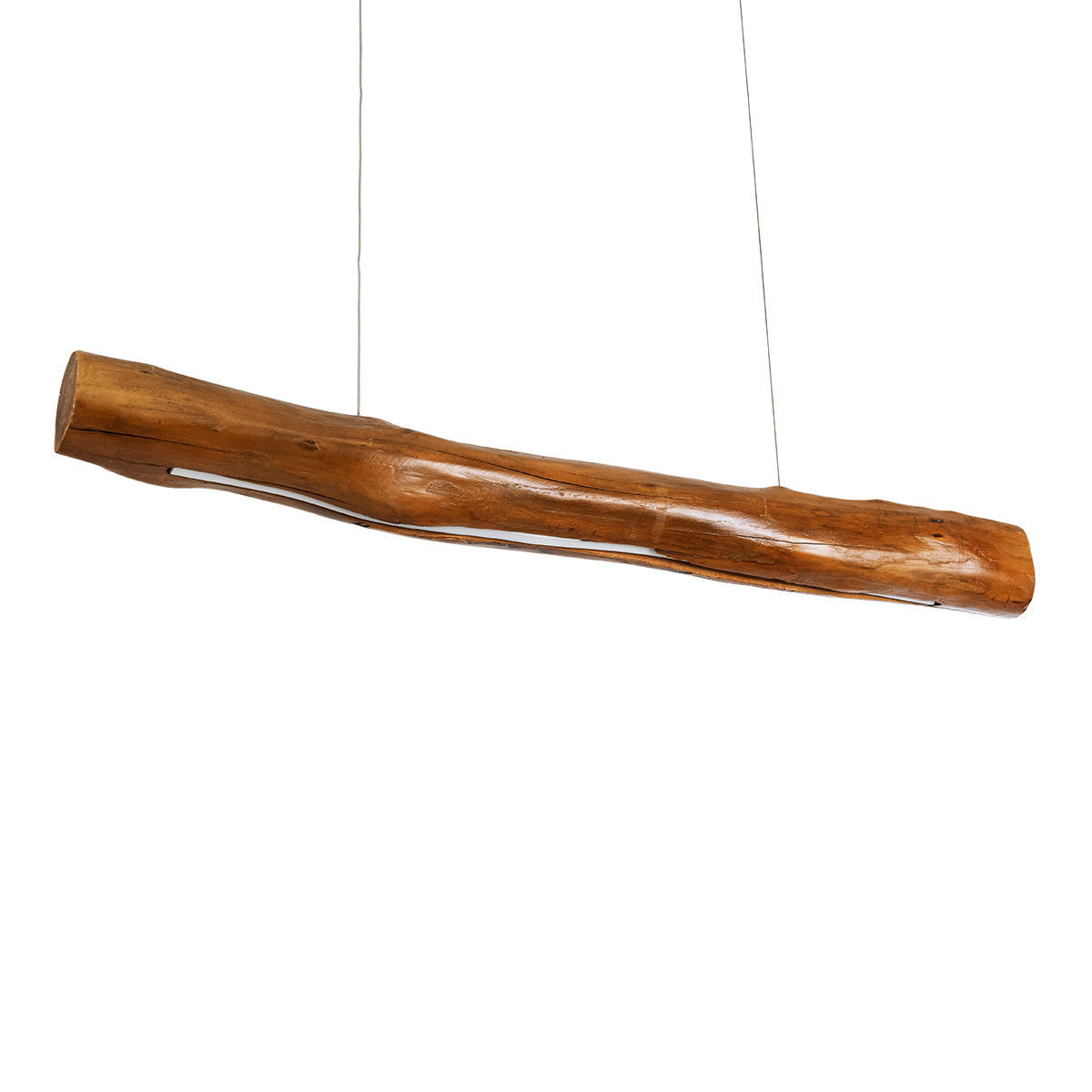 GloboStar® KATRINA 02320 Μοντέρνο Κρεμαστό Φωτιστικό Ανάρτηση LED -W -lm -° AC 220-240V IP20 Φυσικό Λευκό 4500K Καφέ Ξύλο - Μ10 x Π10 x Υ100cm - 2 Xρόνια Εγγύηση - ledmania.gr