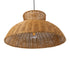 GloboStar® MALABO 02328 Boho Κρεμαστό Φωτιστικό Οροφής Μονόφωτο 1 x E27 AC220-240V IP20 - Φ60 x Υ31cm - Καφέ Ξύλινο Μπαμπού Πλέγμα - ledmania.gr