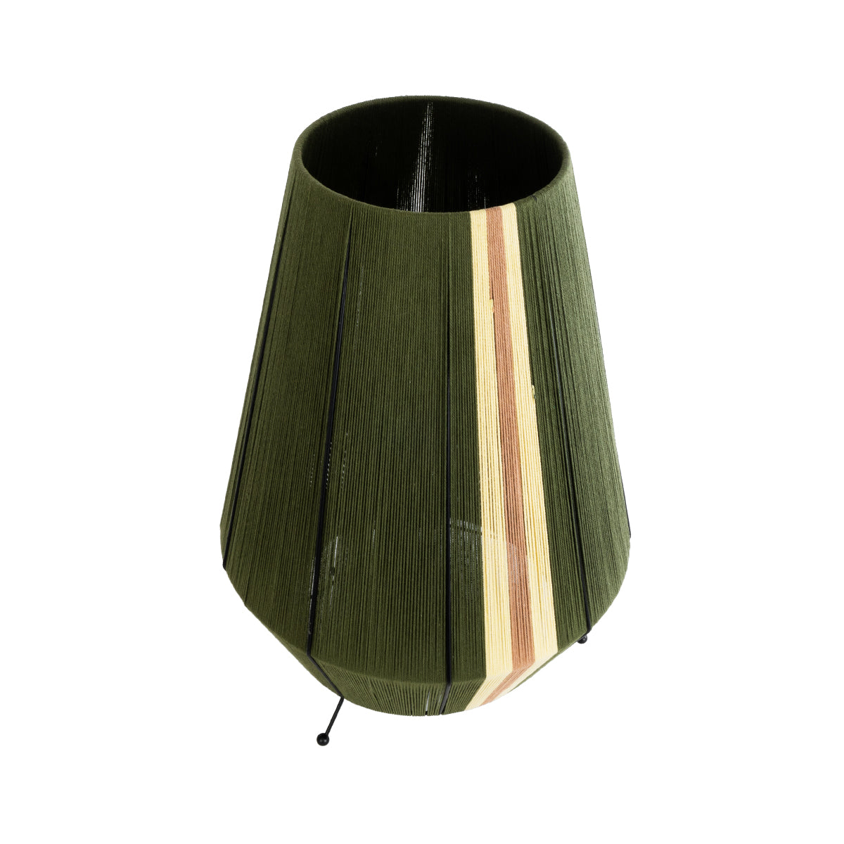 GLOBOSTAR® SALERNO 02332 Boho Επιδαπέδιο Φωτιστικό με Ντουί 1 x E27 AC 220-240V IP20 - Σκούρο Πράσινο & Μπεζ - Μ50 x Π50 x Υ70cm - ledmania.gr