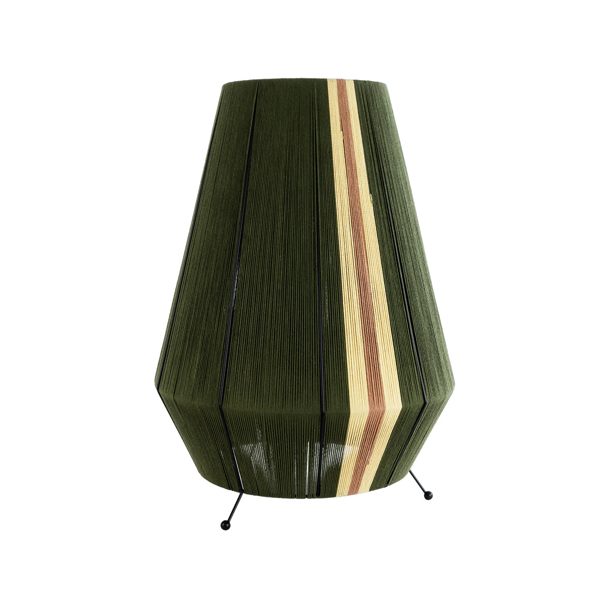 GLOBOSTAR® SALERNO 02332 Boho Επιδαπέδιο Φωτιστικό με Ντουί 1 x E27 AC 220-240V IP20 - Σκούρο Πράσινο & Μπεζ - Μ50 x Π50 x Υ70cm - ledmania.gr