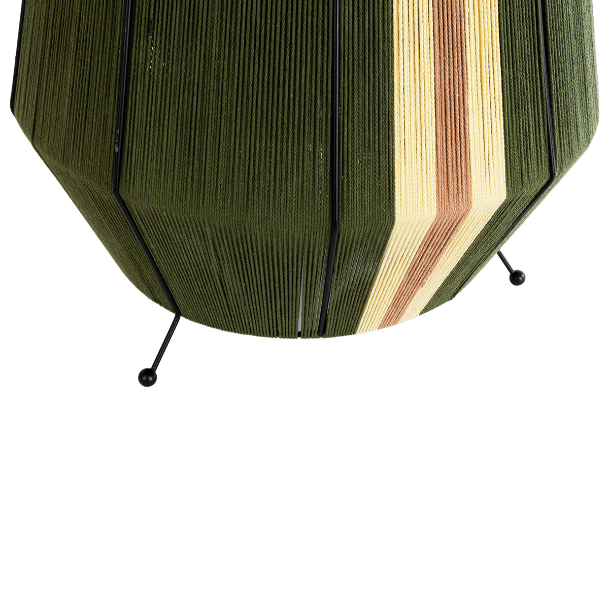 GLOBOSTAR® SALERNO 02332 Boho Επιδαπέδιο Φωτιστικό με Ντουί 1 x E27 AC 220-240V IP20 - Σκούρο Πράσινο & Μπεζ - Μ50 x Π50 x Υ70cm - ledmania.gr