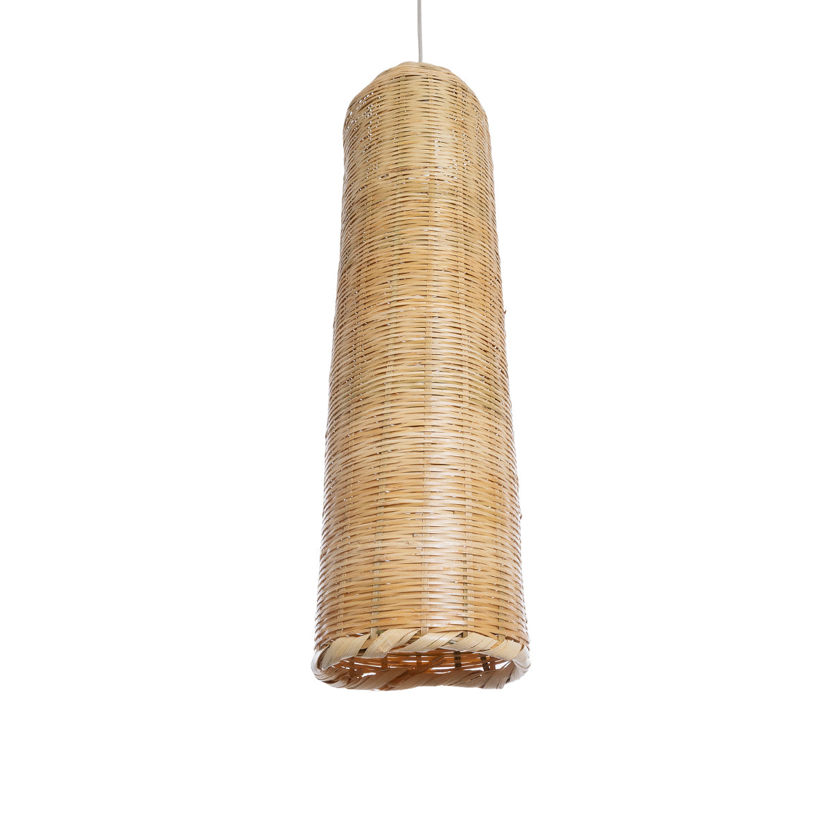GloboStar® WAIKIKI 02349 Boho Κρεμαστό Φωτιστικό Οροφής Μονόφωτο 1 x E27 AC220-240V IP20 - Φ20 x Υ80cm - Μπεζ Ξύλινο Μπαμπού Καμπάνα - 5 Χρόνια Εγγύηση - ledmania.gr