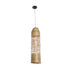 GloboStar® WAIKIKI 02350 Boho Κρεμαστό Φωτιστικό Οροφής Μονόφωτο 1 x E27 AC220-240V IP20 - Φ20 x Υ80cm - Μπεζ Ξύλινο Μπαμπού Πλέγμα Καμπάνα - 5 Χρόνια Εγγύηση - ledmania.gr