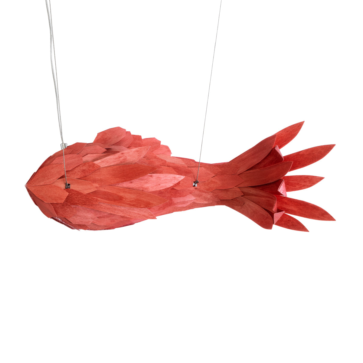 GLOBOSTAR® GOURAMI 02360 Μοντέρνο Κρεμαστό Φωτιστικό Οροφής με Ντουί 1 x E27 AC 220-240V IP20 - Κόκκινο - Μ70 x Π40 x Υ27cm - ledmania.gr