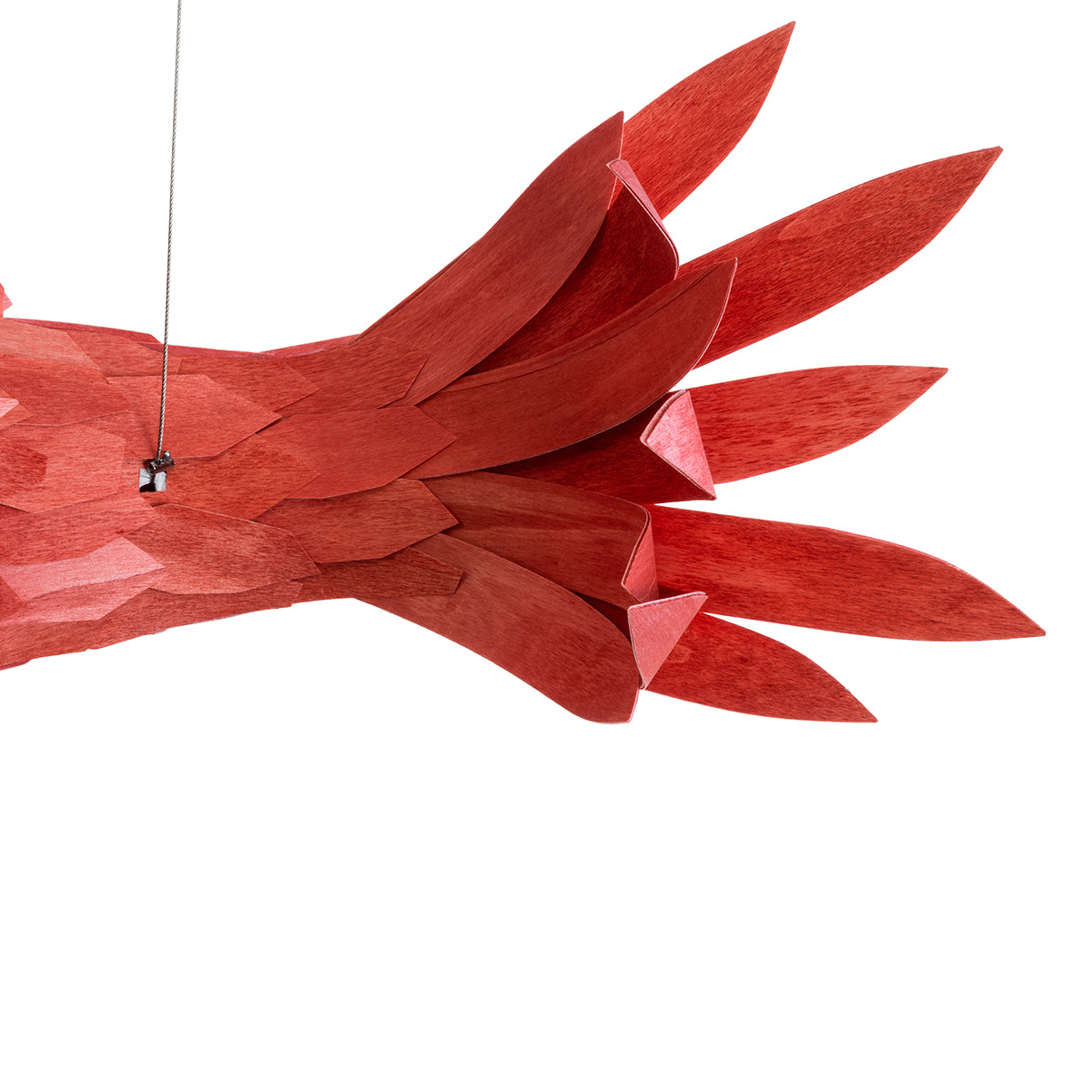 GLOBOSTAR® GOURAMI 02360 Μοντέρνο Κρεμαστό Φωτιστικό Οροφής με Ντουί 1 x E27 AC 220-240V IP20 - Κόκκινο - Μ70 x Π40 x Υ27cm - ledmania.gr