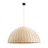GloboStar® MONTANA 02379 Boho Κρεμαστό Φωτιστικό Καμπάνα Μονόφωτο 1 x E27 IP20 Μπεζ Ξύλο - Μ80 x Π80 x Υ40cm - ledmania.gr