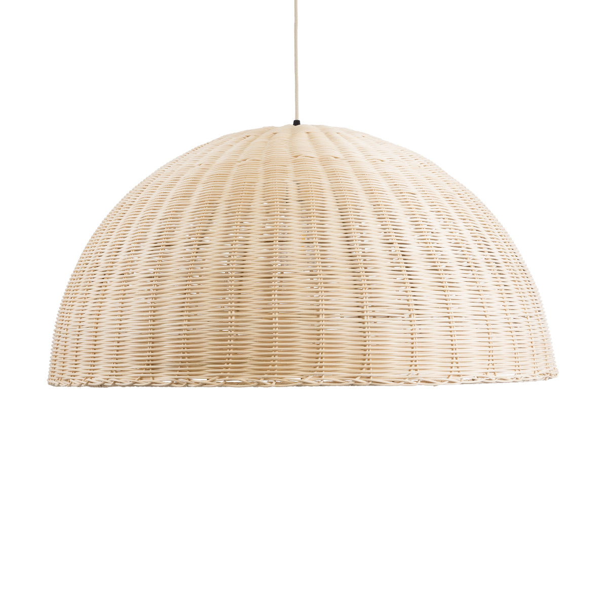 GloboStar® MONTANA 02379 Boho Κρεμαστό Φωτιστικό Καμπάνα Μονόφωτο 1 x E27 IP20 Μπεζ Ξύλο - Μ80 x Π80 x Υ40cm - ledmania.gr