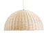 GloboStar® MONTANA 02379 Boho Κρεμαστό Φωτιστικό Καμπάνα Μονόφωτο 1 x E27 IP20 Μπεζ Ξύλο - Μ80 x Π80 x Υ40cm - ledmania.gr