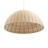 GloboStar® MONTANA 02379 Boho Κρεμαστό Φωτιστικό Καμπάνα Μονόφωτο 1 x E27 IP20 Μπεζ Ξύλο - Μ80 x Π80 x Υ40cm - ledmania.gr