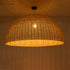 GloboStar® MONTANA 02380 Boho Κρεμαστό Φωτιστικό Καμπάνα Μονόφωτο 1 x E27 IP20 Μπεζ Ξύλο - Μ120 x Π120 x Υ60cm - ledmania.gr