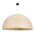 GloboStar® MONTANA 02380 Boho Κρεμαστό Φωτιστικό Καμπάνα Μονόφωτο 1 x E27 IP20 Μπεζ Ξύλο - Μ120 x Π120 x Υ60cm - ledmania.gr