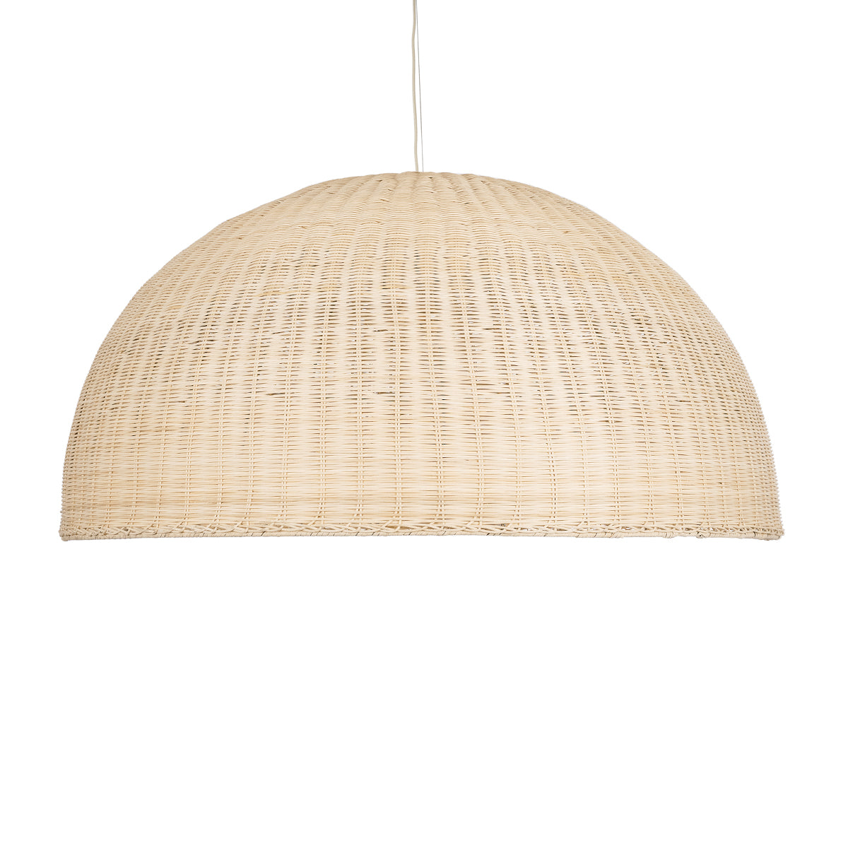 GloboStar® MONTANA 02380 Boho Κρεμαστό Φωτιστικό Καμπάνα Μονόφωτο 1 x E27 IP20 Μπεζ Ξύλο - Μ120 x Π120 x Υ60cm - ledmania.gr