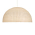GloboStar® MONTANA 02380 Boho Κρεμαστό Φωτιστικό Καμπάνα Μονόφωτο 1 x E27 IP20 Μπεζ Ξύλο - Μ120 x Π120 x Υ60cm - ledmania.gr