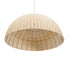 GloboStar® MONTANA 02380 Boho Κρεμαστό Φωτιστικό Καμπάνα Μονόφωτο 1 x E27 IP20 Μπεζ Ξύλο - Μ120 x Π120 x Υ60cm - ledmania.gr