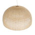 GloboStar® MONTANA 02380 Boho Κρεμαστό Φωτιστικό Καμπάνα Μονόφωτο 1 x E27 IP20 Μπεζ Ξύλο - Μ120 x Π120 x Υ60cm - ledmania.gr