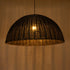 GloboStar® MONTANA 02384 Boho Κρεμαστό Φωτιστικό Καμπάνα Μονόφωτο 1 x E27 IP20 Μαύρο Ξύλο - Μ80 x Π80 x Υ40cm - ledmania.gr