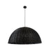 GloboStar® MONTANA 02384 Boho Κρεμαστό Φωτιστικό Καμπάνα Μονόφωτο 1 x E27 IP20 Μαύρο Ξύλο - Μ80 x Π80 x Υ40cm - ledmania.gr