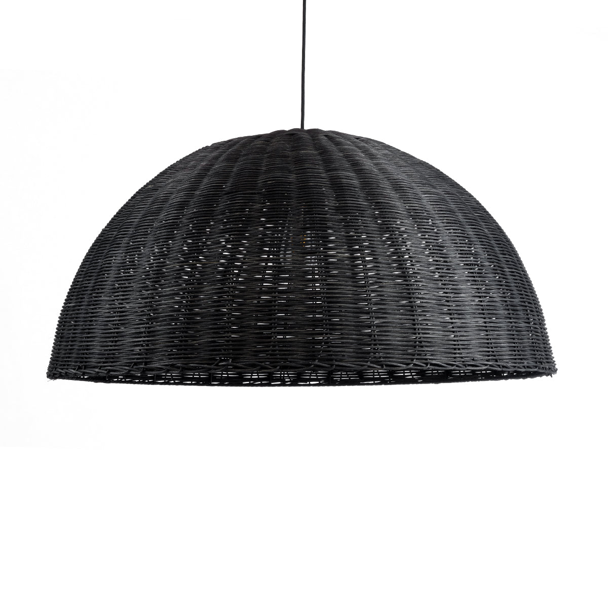 GloboStar® MONTANA 02384 Boho Κρεμαστό Φωτιστικό Καμπάνα Μονόφωτο 1 x E27 IP20 Μαύρο Ξύλο - Μ80 x Π80 x Υ40cm - ledmania.gr