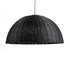 GloboStar® MONTANA 02384 Boho Κρεμαστό Φωτιστικό Καμπάνα Μονόφωτο 1 x E27 IP20 Μαύρο Ξύλο - Μ80 x Π80 x Υ40cm - ledmania.gr
