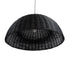 GloboStar® MONTANA 02384 Boho Κρεμαστό Φωτιστικό Καμπάνα Μονόφωτο 1 x E27 IP20 Μαύρο Ξύλο - Μ80 x Π80 x Υ40cm - ledmania.gr