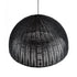 GloboStar® MONTANA 02384 Boho Κρεμαστό Φωτιστικό Καμπάνα Μονόφωτο 1 x E27 IP20 Μαύρο Ξύλο - Μ80 x Π80 x Υ40cm - ledmania.gr
