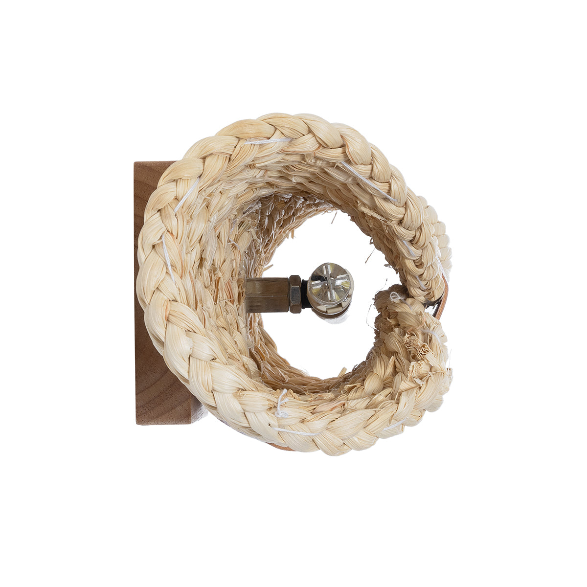 GloboStar® GUAVA 02385 Boho Φωτιστικό Τοίχου - Απλίκα Δίφωτο 2 x G9 AC220-240V IP20 - Μ11 x Π13 x Υ30cm - Μπεζ Ξύλινο Μπαμπού Πλέγμα με Καφέ Δέρμα - 5 Χρόνια Εγγύηση - ledmania.gr
