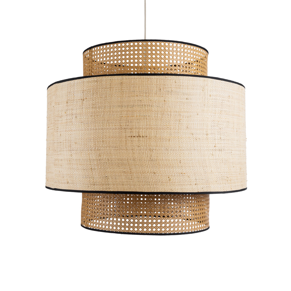 GloboStar® BRAVADO 02387 Boho Κρεμαστό Φωτιστικό Πλέγμα Μονόφωτο 1 x E27 IP20 Καφέ & Μπεζ Ξύλο - Μ70 x Π70 x Υ58cm - ledmania.gr