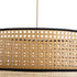 GloboStar® BRAVADO 02387 Boho Κρεμαστό Φωτιστικό Πλέγμα Μονόφωτο 1 x E27 IP20 Καφέ & Μπεζ Ξύλο - Μ70 x Π70 x Υ58cm - ledmania.gr