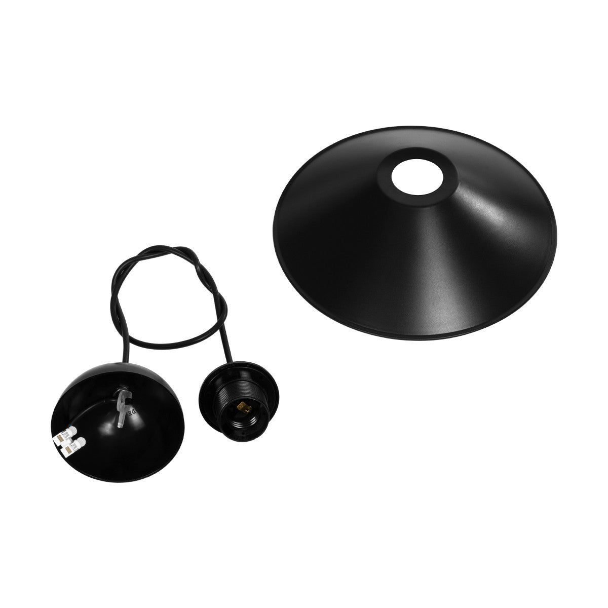 GLOBOSTAR® FONTE 203-0080 Μοντέρνο Κρεμαστό Φωτιστικό Οροφής με Ντουί 1 x E27 AC 220-240V IP20 - Μαύρο - Μ25.5 x Π25.5 x Υ10cm - ledmania.gr