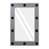 GloboStar® MAKEUP MIRROR-60x90-6 Μοντέρνος Καθρέπτης Μακιγιάζ με Πλαίσιο Φυσικού Ξύλου με Διακόπτη On/Off 10 x E27 AC220-240V - Μ60 x Π7 x Υ90cm - Γκρι Ανθρακί - ledmania.gr