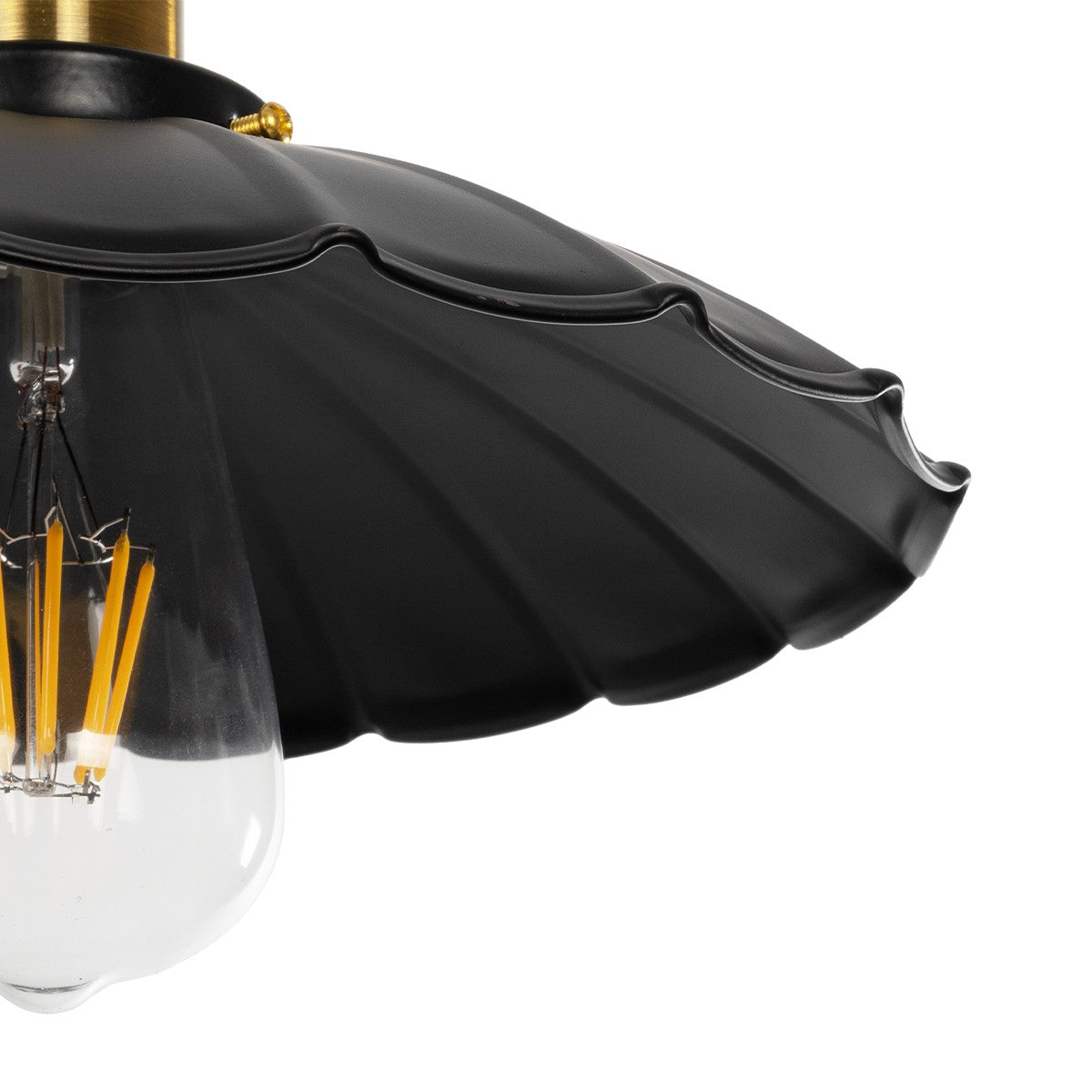 GLOBOSTAR® MARGI 999-0229 Vintage Κρεμαστό Φωτιστικό Οροφής με Ντουί 1 x E27 AC 220-240V IP20 - Μαύρο & Χρυσό - Μ26 x Π26 x Υ14cm - ledmania.gr