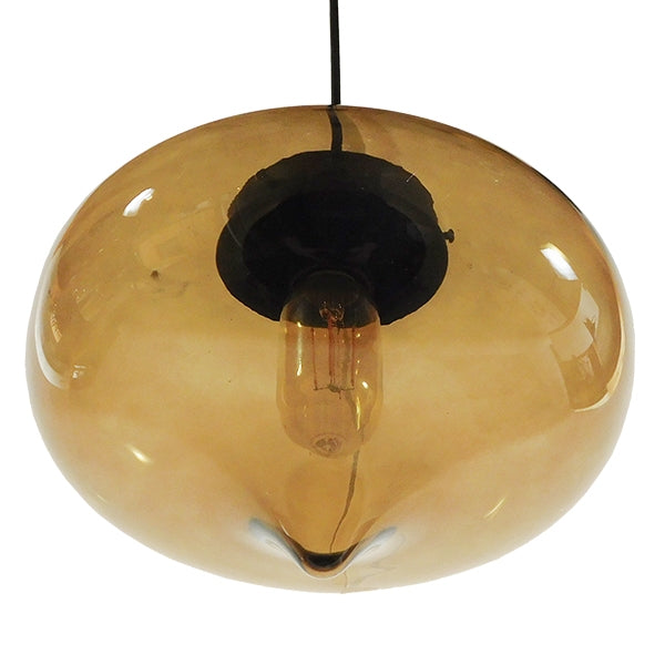 GloboStar® QUINN 01029 Vintage Κρεμαστό Φωτιστικό Οροφής Μονόφωτο 1 x E27 Γυάλινο Φιμέ Καφέ Φ26 x Y20cm - ledmania.gr