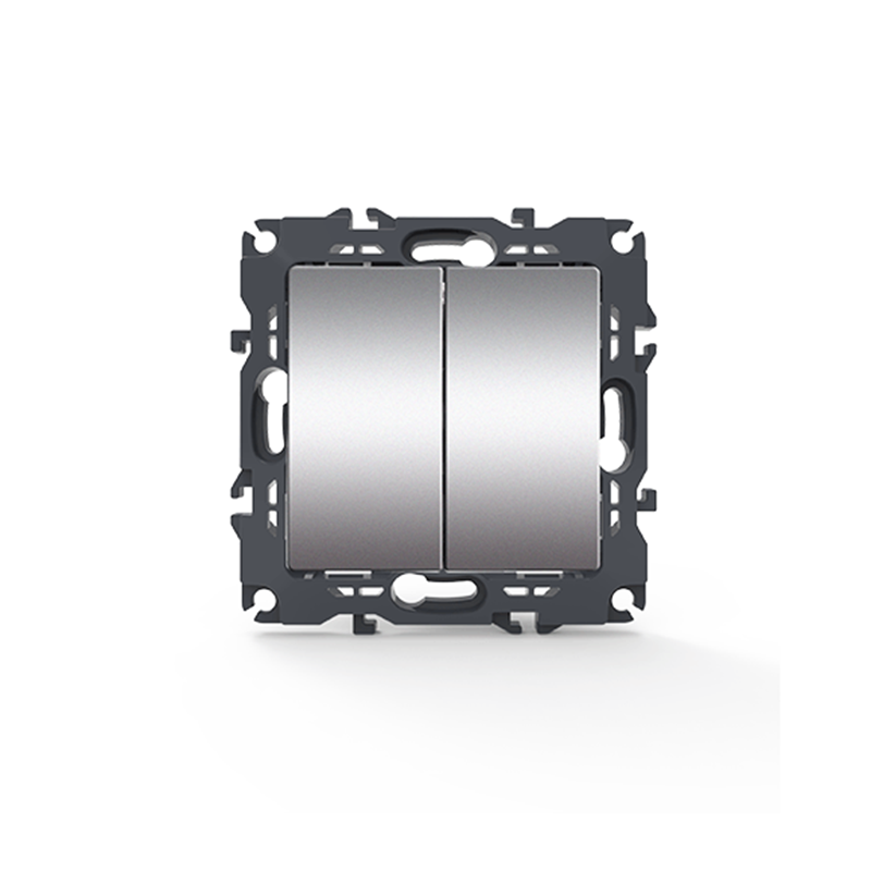 PRIME ΔΙΑΚΟΠΤΗΣ ΚΟΜΜΥΤΑΤΕΡ ΜΕ ΚΛΙΠ 1+1P 10AX 250VAC IP20 MAT ΑΛΟΥΜΙΝΙΟ Μάτ Αλουμίνιο 2 θέσεων
