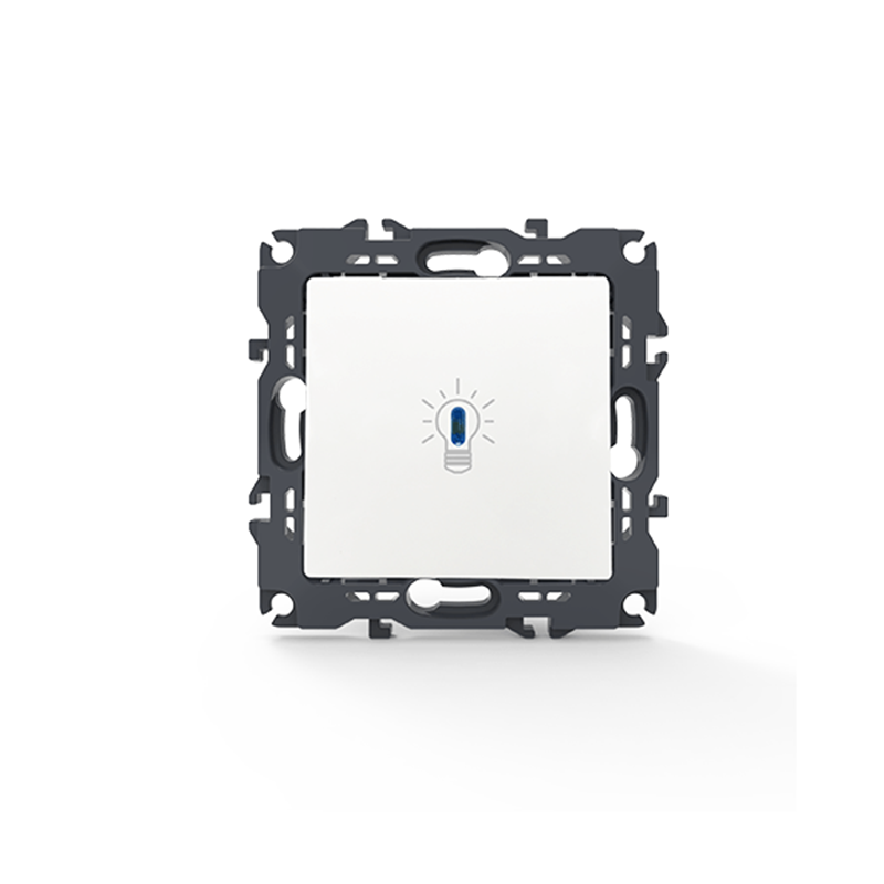 PRIME ΜΠΟΥΤΟΝ ΚΛΙΜΑΚΟΣΤΑΣΙΟΥ & LED ΛΥΧΝΙΑ ΜΕ ΚΛΙΠ 1P 10A 250VAC IP20 ΛΕΥΚΟ - ledmania.gr