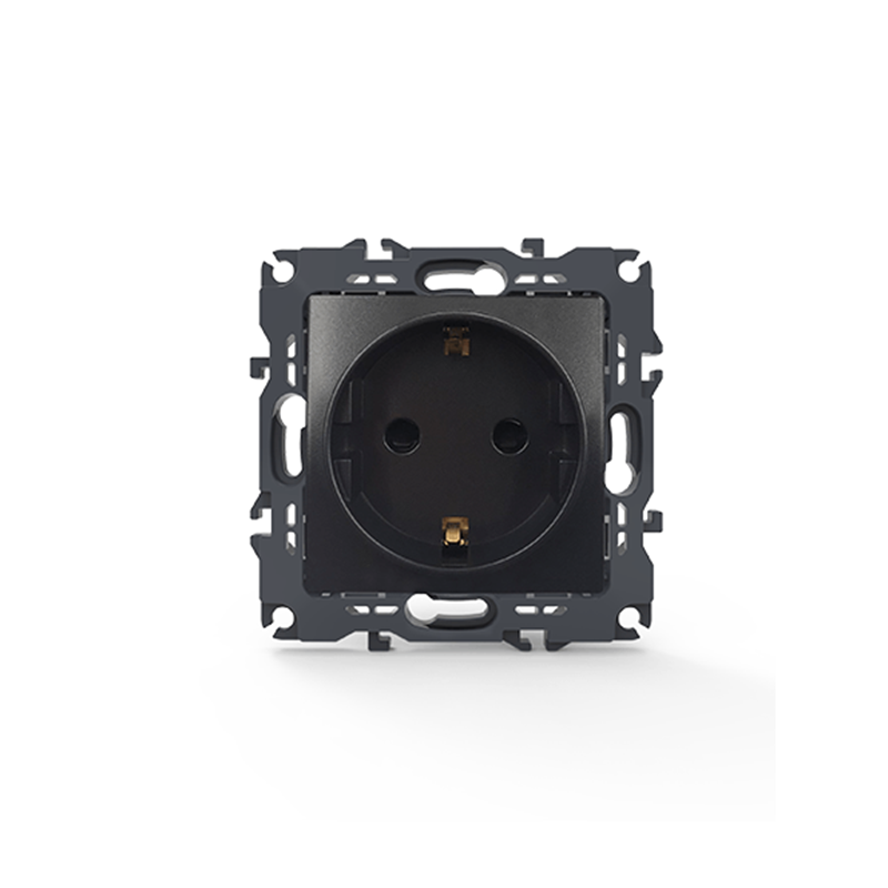 PRIME ΠΡΙΖΑ ΣΟΥΚΟ ΑΣΦΑΛΕΙΑΣ 1x2P+E 16A 250VAC IP20 MAT ΑΝΘΡΑΚΙ - ledmania.gr