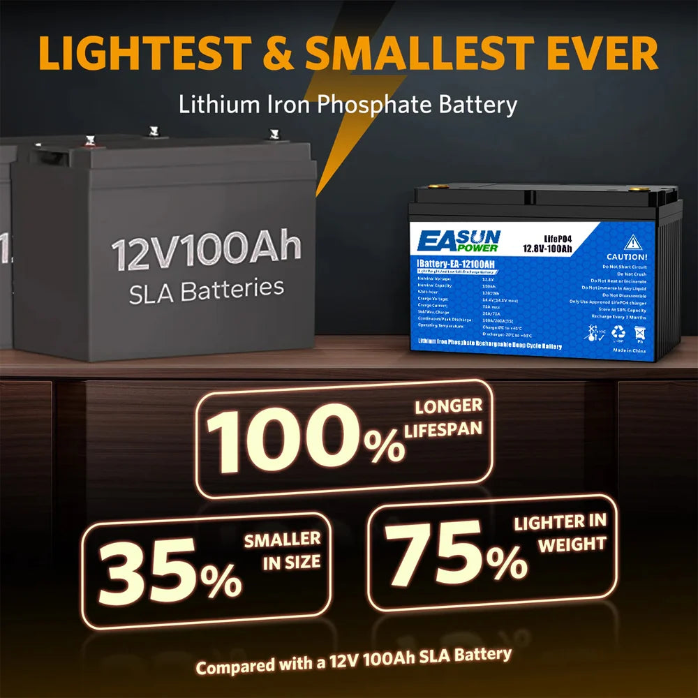 12V 100Ah Group 24 LiFePO4 Lithium Battery –BMS 100A-tem.1