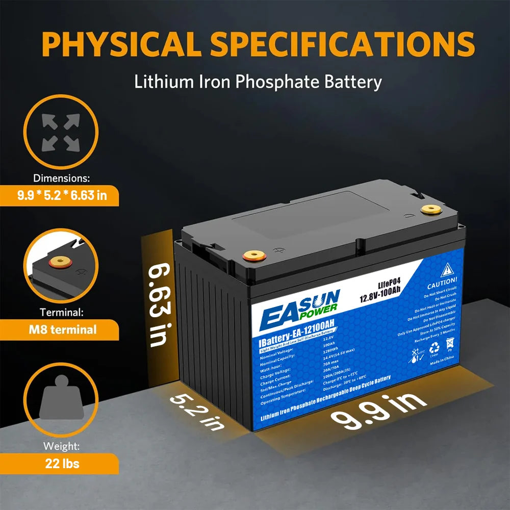 12V 100Ah Group 24 LiFePO4 Lithium Battery –BMS 100A-tem.1