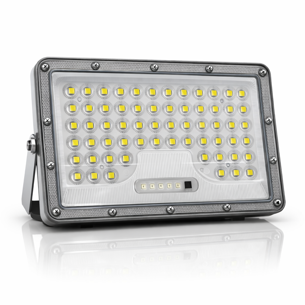 Solar LED Προβολέας 100W με Μεγάλη Μπαταρία 25Ah Ψυχρό Λευκό