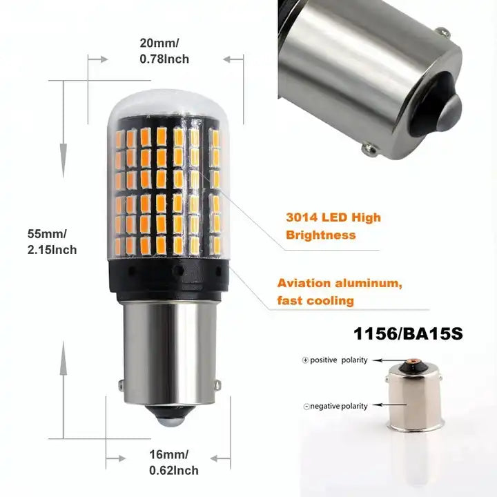 1156 BA15S 144 smd 3014-1200Lm Canbus 24w Led Αυτοκινητου-12volt-Ψυχρο Λευκο-τεμ1 - ledmania.gr