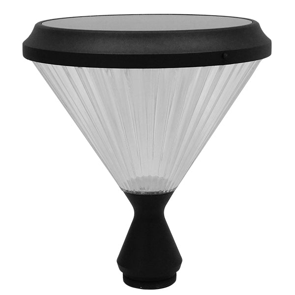 GLOBOSTAR® VEGGIE 12120 Φωτιστικό Κολωνάκι Κήπου LED 10W 500lm 120° με Ενσωματωμένο Φωτοβολταϊκό Panel 6V 2W & Επαναφορτιζόμενη Μπαταρία Li-ion 3.2V 6000mAh με Αισθητήρα Ημέρας-Νύχτας Αδιάβροχο IP65 Ψυχρό Λευκό 6000K - Μαύρο - Μ26 x Π26 x Υ60cm - 2 Χρό...